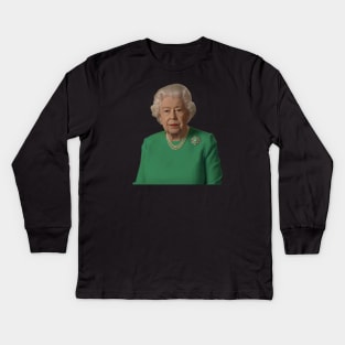 Queen Elizabeth Green screen Dress Kids Long Sleeve T-Shirt